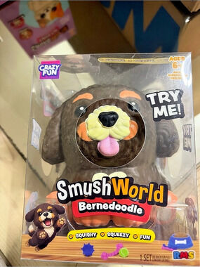 Crazy Fun SmushWorld Bernedoodle Squishy Jumbo Animal NWT